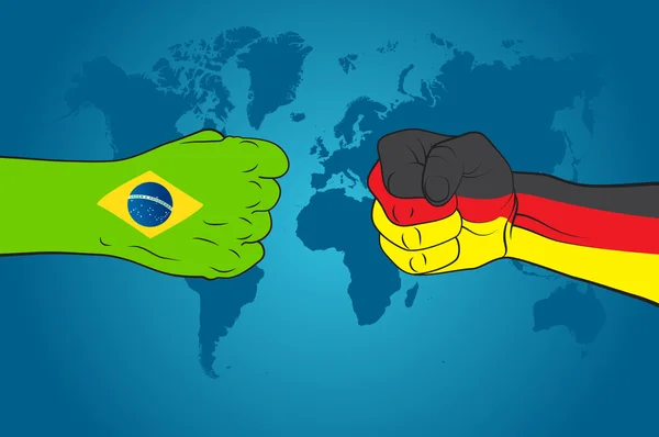 Németország vs Brazília — Stock Vector