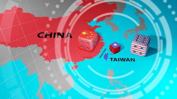 Konflikt Między Chinami Tajwanem Chiny Stosunki Tajwanie Chiny Kontra Tajwan — Zdjęcie stockowe