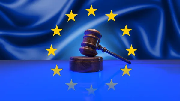 Правова Суперечка Між Юридична Суперечка Європейським Союзом — стокове фото