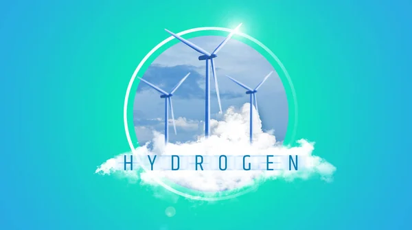 Green Hydrogen Alternative Reduces Emissions Cares Our Planet Green Hydrogen — Stock Photo, Image