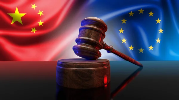 Spor Právní Stát Mezi Čínou Právní Spor Číny Evropskou Unií — Stock fotografie