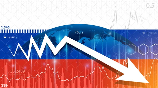 Экономика России Кризисе Мировые Санкции Против России — стоковое фото
