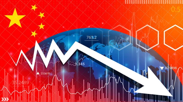 China Economic Growth Expected Slow Supply Chain Crisis Slows Economic — Stockfoto