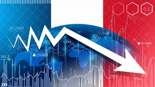 法国的经济增长预计会放缓 供应链危机减缓了经济增长 法国经济出现了有史以来最严重的下滑 — 图库照片