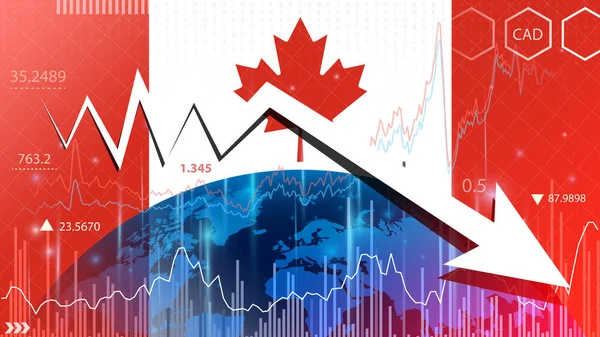 Canada Economic Growth Expected Slow Supply Chain Crisis Slows Economic — Stockfoto