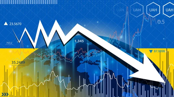 Економічне Зростання України Має Сповільнитися Криза Поставок Уповільнює Економічне Зростання — стокове фото