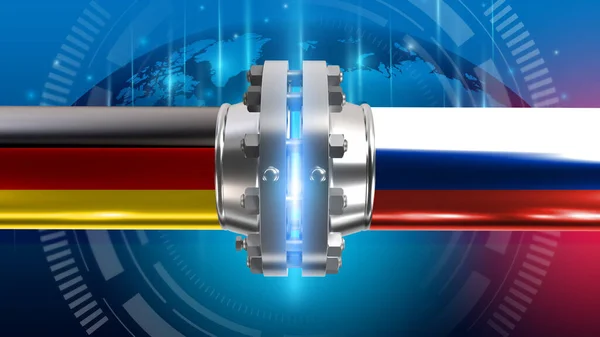 Gasledning Som Förbinder Tyskland Med Ryssland Men Delar Europa — Stockfoto