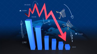 The world has been recording a downward trend in global governance and the growing instability of world politics. Graph of decreasing consumption.