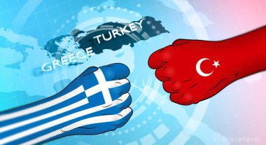 Türkiye ile Yunanistan arasındaki çatışma. Türkiye-Yunanistan ilişkileri. Türkiye ile Yunanistan arasındaki gergin ilişkiler. Jeopolitik kavram. 