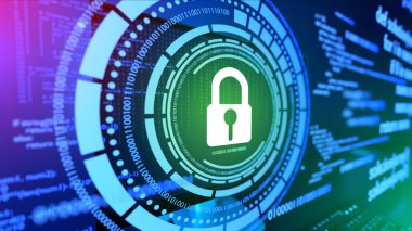 Dijital veri güvenliği ve gizlilik kavramı. Kişisel ya da iş bilgisi koruma geçmişi. Siber Suçlar ya da ağ korsanları saldırısı.