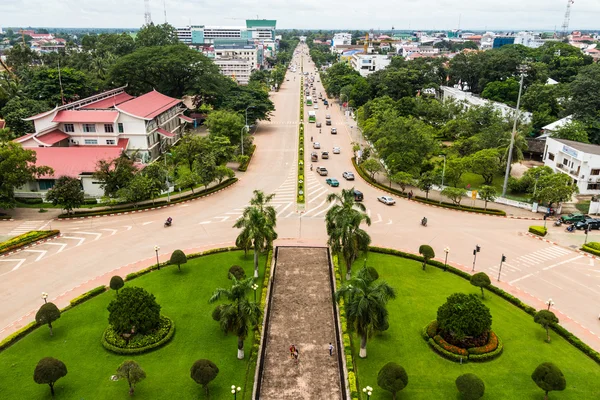 Vista desde Patuxai, Vientiane, Laos — Foto de Stock