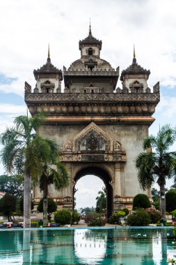 patuxai kemer anıt, vientiane, laos ve sermaye.