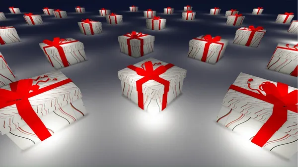 クリスマスの日のギフト ボックス — Stockfoto