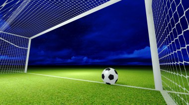 Futbol topu ve gol.
