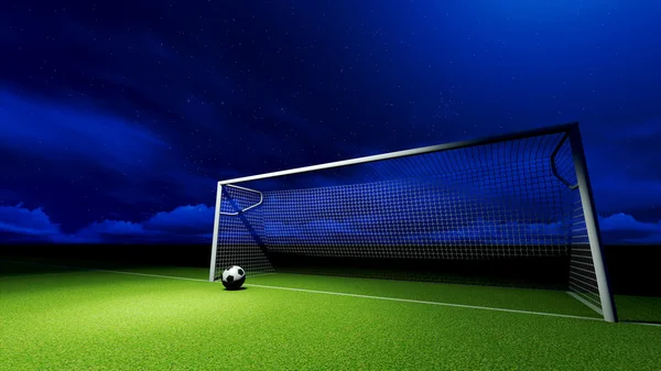 Pallone da calcio e gol — Foto Stock