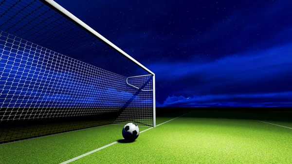 Soccer ball and goal — Stock Photo, Image