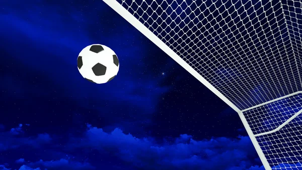 Soccer ball and goal — Stock Photo, Image