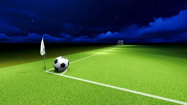 Pallone da calcio e gol — Foto Stock