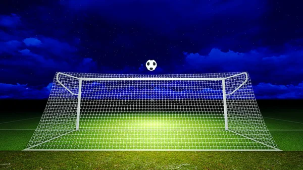 Soccer ball and goal — Stock Photo, Image