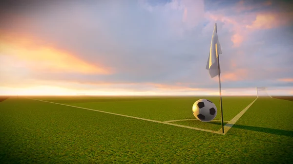 Soccer ball and goal — Stock Photo, Image