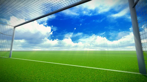 Soccer field with goal — Stock Photo, Image