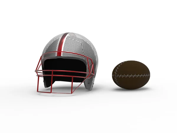 Kask rugby i piłki — Zdjęcie stockowe