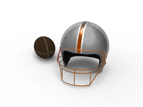 Rugby helmet and ball — Stock Photo, Image