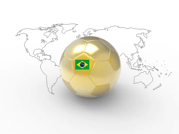 Balón de fútbol de oro para la Copa del Mundo Brasil — Foto de Stock