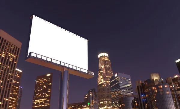 Valla publicitaria en ciudad de noche — Foto de Stock