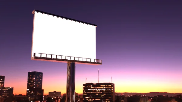 Panneau d'affichage dans la ville de nuit — Photo