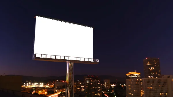 Valla publicitaria en ciudad de noche — Foto de Stock