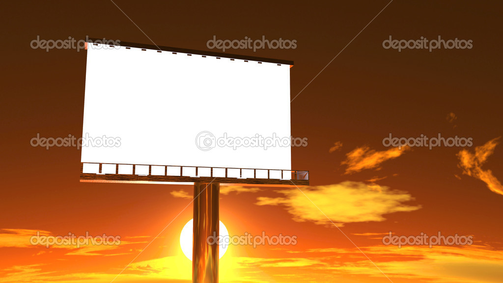 billboard in sunset