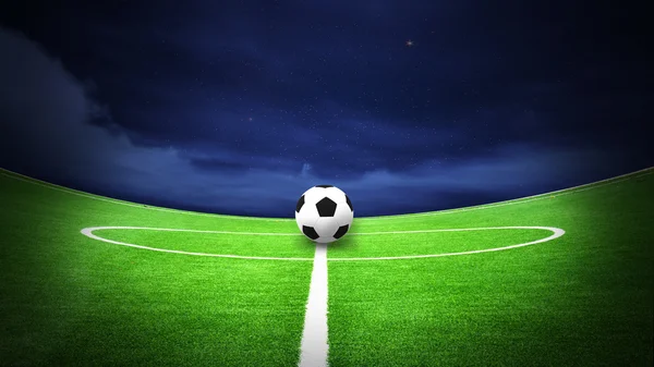 Voetbal veld nacht — Stockfoto