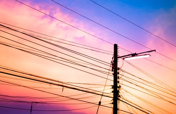 Pólos de electricidade — Fotografia de Stock