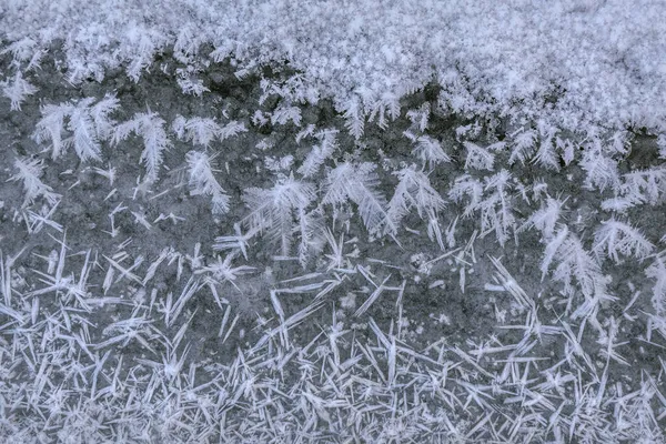Fundo Inverno Abstrato Bonito Com Padrões Flocos Neve Neve Cristais — Fotografia de Stock