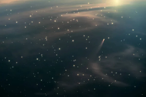 Абстрактный Космический Фон Звездами Туманностями Кометами Летящими Звезде Дальнем Космосе — стоковое фото