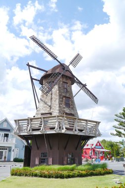 Windmills on summer .