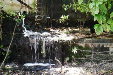 Kanaldaki çöpler .