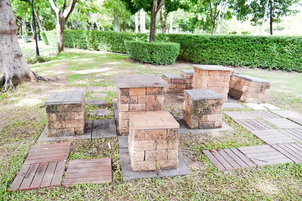 Conjunto de cadeira de pedra . — Fotografia de Stock