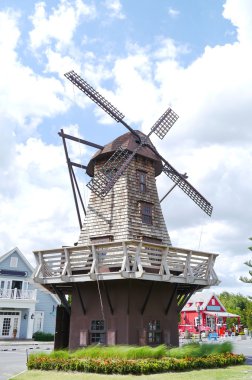 Windmills on summer .