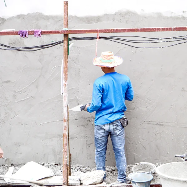 Plasterer plastering — Stock Photo, Image