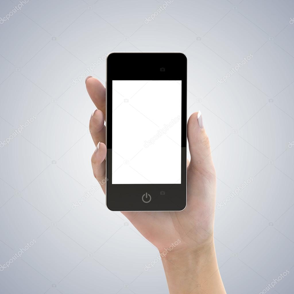 Mobile Smart Phone With Blank Screen Isolated