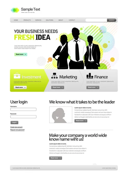 Business template web site — Stock Vector