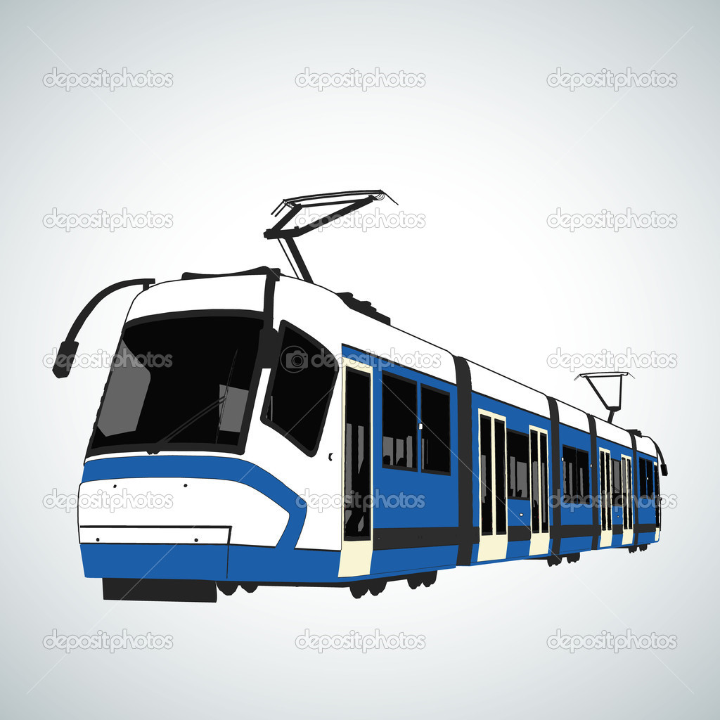 Tram in vector