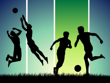 siluetleri futbolcular