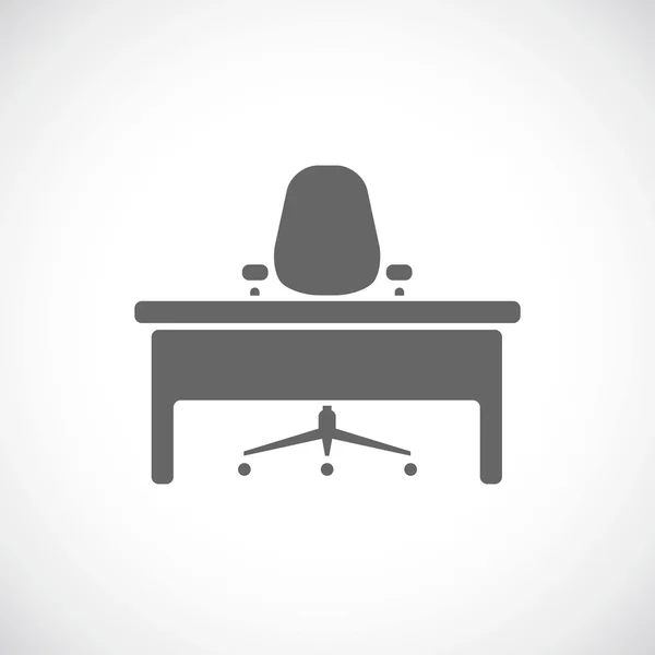 Ícone de escritório, mesa e cadeira — Vetor de Stock