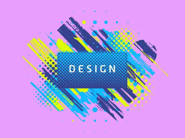Diseño de plantilla de promoción de pincel de pintura vectorial, banner de venta geométrico colorido — Vector de stock