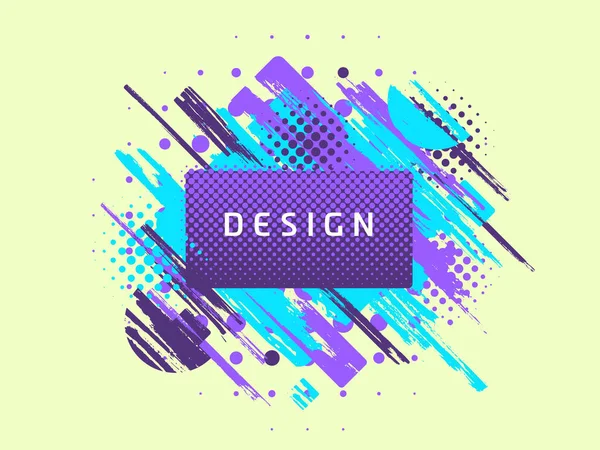 Modèle de promotion de pinceaux vectoriels, bannière de vente géométrique colorée — Image vectorielle