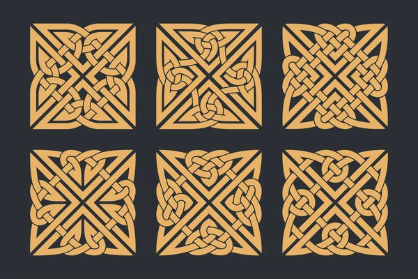 Vector Celtic Horizontal Knot Ethnic Ornament Geometric Design — Stock Vector