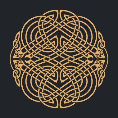 Vektör Kelt dairesel düğüm. Orijinal etnik süs. Geometrik tasarım